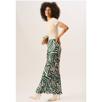 Green Zebra Bias Maxi Skirt