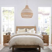 Handwoven Rattan Pendant Light – Boho, Rustic Ceiling Light for Kitchen, Dining & Bedroom