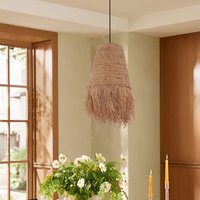 Zen Wabi-Sabi Woven Pendant Light with Natural Grass Texture