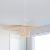 Fan-Shape Bamboo Pendant Light for Organic Elegance and Warmth