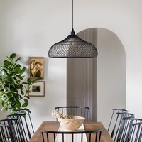 Industrial Style Black Iron Pendant Light with Spiral Design