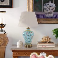 Colorful Handcrafted Ceramic Table Lamp - Ideal for Bedroom, Desk & Living Room