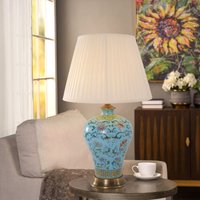 Colorful Handcrafted Ceramic Table Lamp - Ideal for Bedroom, Desk & Living Room