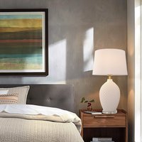 3D Pure White Diamond Embossed Relief Pattern Ceramic Table Lamp
