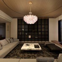 Arvia-Elegant Glass Chandelier with Adjustable Hanging Length