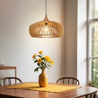 Handmade Wood Pendant Light Fixture – Warm Natural Style Lighting