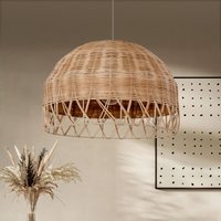 Boho Half Sphere Rattan Pendant Light