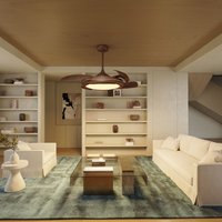 Copper Halo Ceiling Fan Light with Remote Control & Adjustable Color Temperature