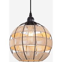 Woven Sphere Pendant Light for Cozy Natural Elegance