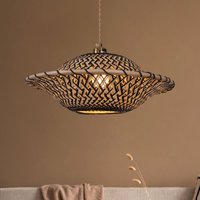 Handcrafted Elegant Natural Black Bamboo Pendant Light