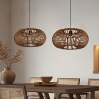 Natural Bamboo Woven Round Pendant for Warm Kitchen Pendant Lighting