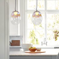 Elegant Nebula Coloured Glass Pendant Light