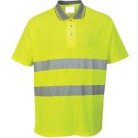 Portwest Mens Hi Vis Cotton Comfort Polo Short Sleeve Shirt