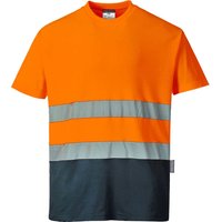 Portwest Hi Vis Cotton Comfort Contrast Short Sleeve T Shirt