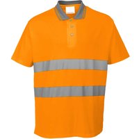 Portwest Mens Hi Vis Cotton Comfort Polo Short Sleeve Shirt