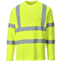 Portwest Mens Hi Vis Cotton Comfort Long Sleeve T Shirt