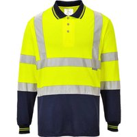 Portwest Mens Hi Vis Contrast Polo Long Sleeve Shirt