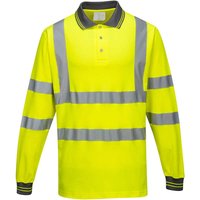 Portwest Hi Vis Cotton Comfort Polo Long Sleeve Shirt