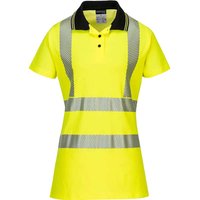 Portwest Hi Vis Womens Cotton Comfort Pro Polo Short Sleeve Shirt