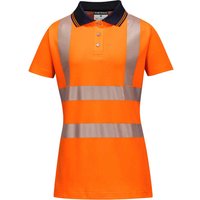 Portwest Hi Vis Womens Cotton Comfort Pro Polo Short Sleeve Shirt