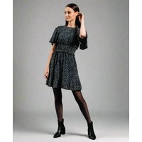 Mono Heart Shirred Waist Mini Dress | Clothing Size: 10