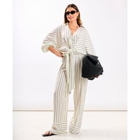 White Stripe Palazzo Trouser | Clothing Size: L