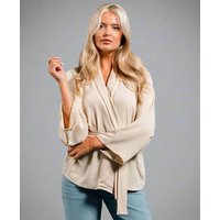 Cream Soft Belted Jacket | Clothing Size: L