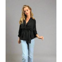 Black Soft Belted Jacket | Clothing Size: M