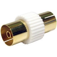 TV Aerial Coupler Female to Female Joiner Gold