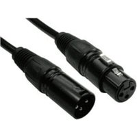10m 3 Pin XLR Male to Female Cable – Black Connectors