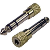 Gold 6.35mm (Male) to 3.5mm (Female) Stereo Adapter
