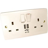 UK Wall Socket with built in USB Charging Ports