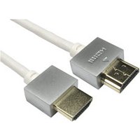 White Ultra Slim HDMI Cable 4k Ready 0.5m 50cm