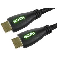 Green LED Lit HDMI Cable Braided 2m 4k Ready