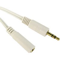 10m White Audio Extension Cable 3.5mm Male to Female