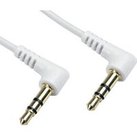 White Right Angled 3.5mm Jack to Jack Cable 1.5m 90 Degree