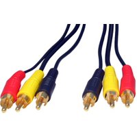 0.5m 3x Phono to 3x Phono Cable Gold to 0.5m