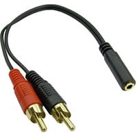 3.5mm Socket to 2x RCA Phono Male Audio Adapter Cable