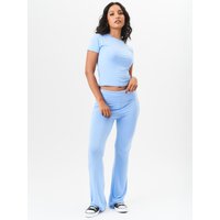 Blue Short Sleeves Relaxed Fit Tee