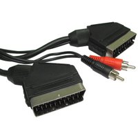 1.5m Scart Plug to Scart Plug plus 2 Phono 1.5m.