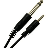 0.5m 6.35mm to 3.5mm Mono Jack Cable Gold Plated