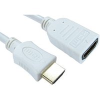 1m Male to Female HDMI Cable HDMI Extension Lead White
