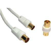 10m Digital TV Aerial Cable White Gold Plated Male to Male