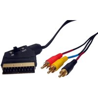 1.5m SCART Plug to 3x Phono with Switch