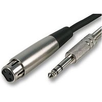 1m XLR Socket to 1/4 Inch Stereo Jack Plug Cable