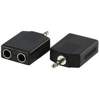 3.5mm Stereo Plug to 2x 6.35mm Stereo Sockets Adapter