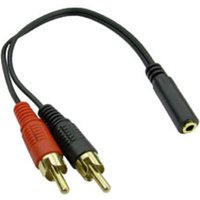 0.2m 3.5mm (F) to 2 RCA (M) Stereo – Gold Pins