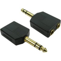 6.35mm (M) to 2x 6.35mm (F) Stereo Splitter – Gold Pins