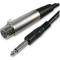 6m XLR Socket to 1/4 Inch Mono Jack Plug Cable (TS) Unbalanced Audio Cable