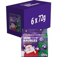 Cadbury Mini Baubles Milk Chocolate Tree Decorations 72g (Box of 6)